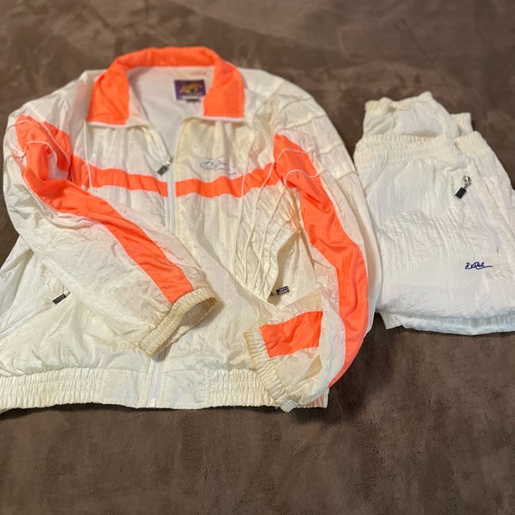 Vintage Jackie Vital Men’s XL Orange/White Jogging Set - Picture 1 of 13